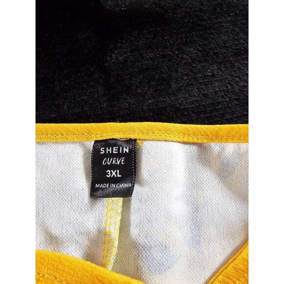 Shein Curve Floral Print Short Sleeve Midi Dress-Yellow Multi-SZ 3X - Picture 6 of 7